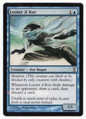 Looter il-Kor Mtg MISPRINT Ink Error, Red line on ''DISCARD A CARD''