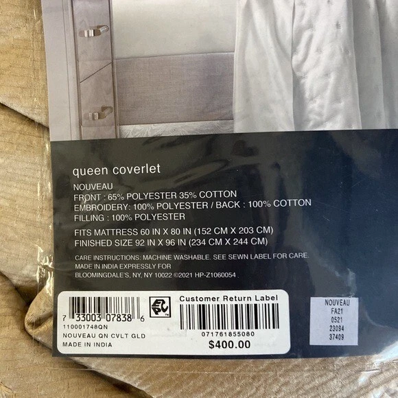 Hudson Park Collection Nuevo Cobertor, Queen - Valor de $400 Foto 4 de 4