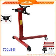 750LBS Folding Engine Stand Steel Motor Hoist Dolly 360° Degree Adjustable Head