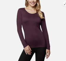 32 Degrees WOMEN'S Scoop Neck Heat Performance Base Layer H BURGUNDY M NWT