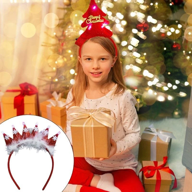 Led Christmas Headband Christmas Hat Headband Flashing HairHoop