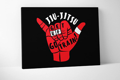 Get up Go Train Canvas - Brazilian Jiu Jitsu BJJ (32 X 48 Inches)