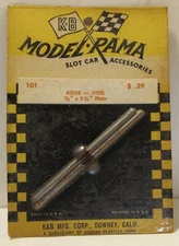 K&B 1/32 or 1/24 Model Rama Pit Stop #101 Steel Axles 1/8" x 2.75" Plain, Carded
