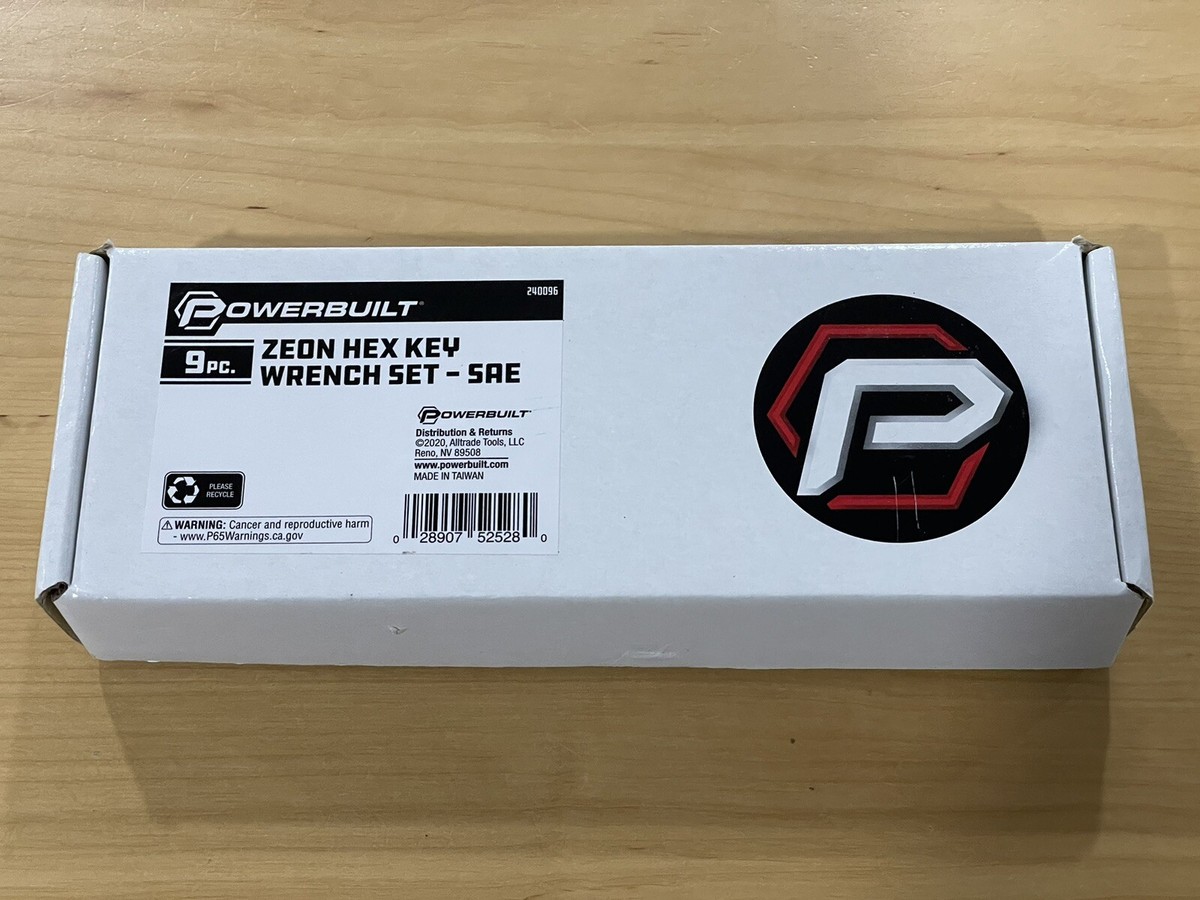 Powerbuilt 9 Piece ZEON SAE Hex Key Wrench Set for Damaged