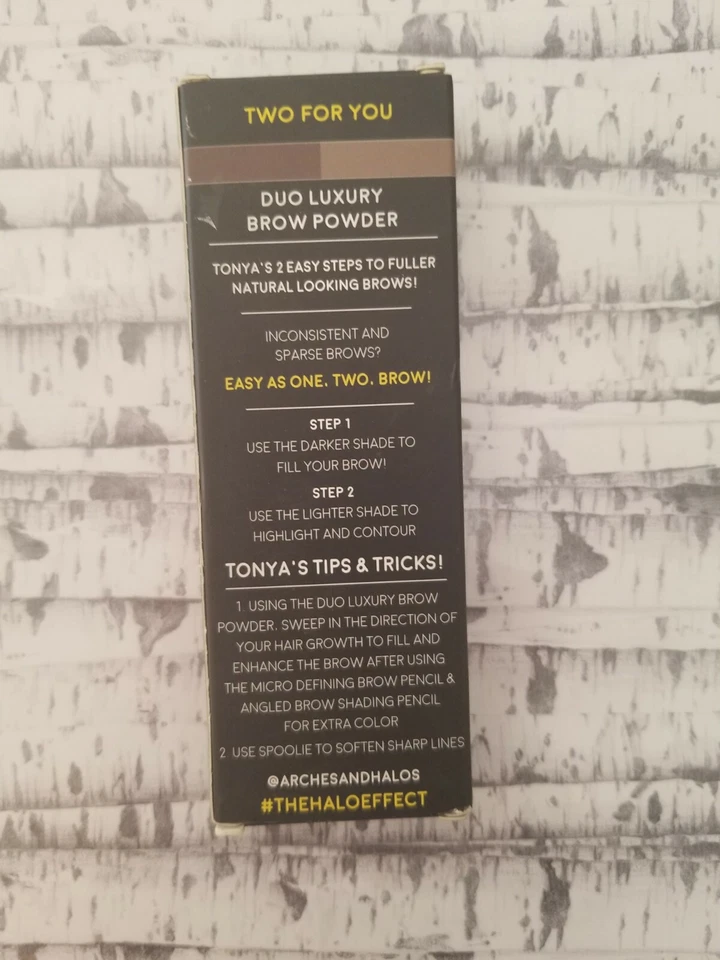 Tonya Crooks Arches & Halos Duo Luxury Brow Powder in Dark Brown new  - Image 2 of 3