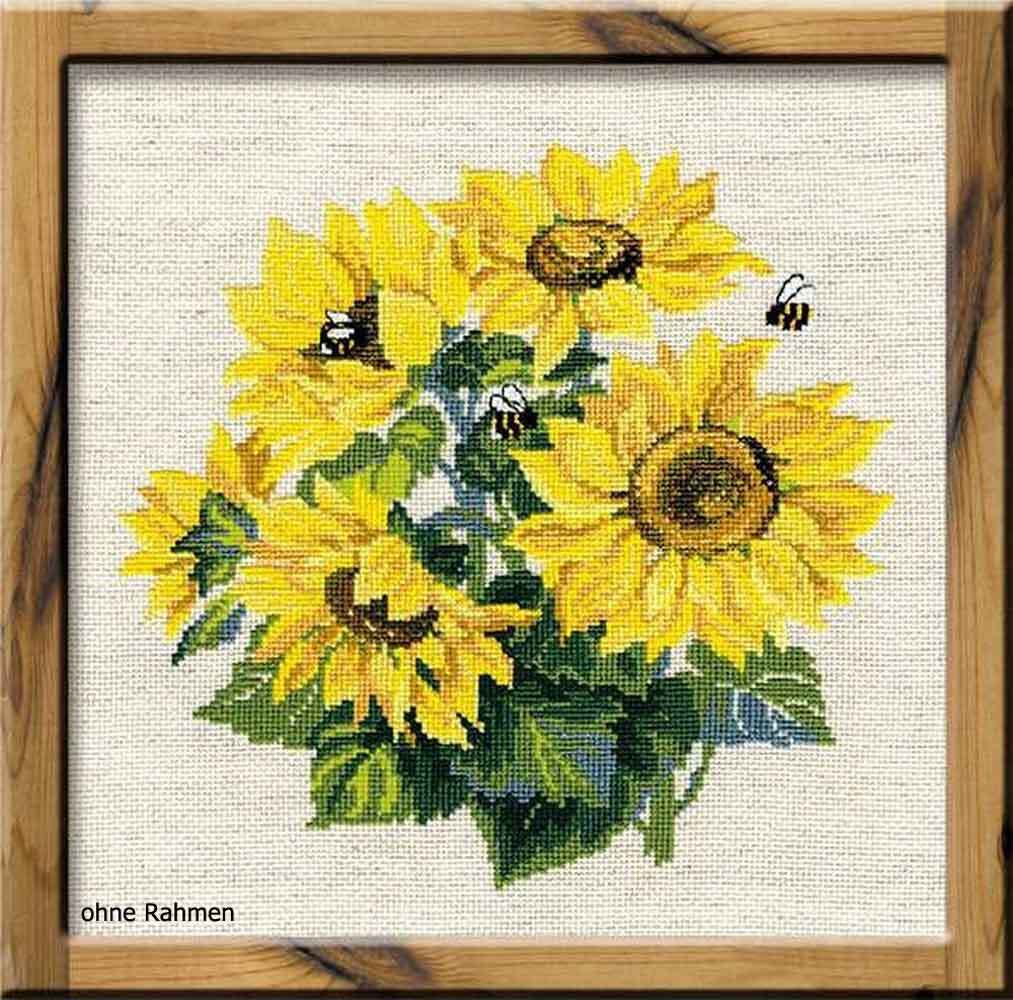 Riolis counted cross stitch Kit Sunflowers, DIY