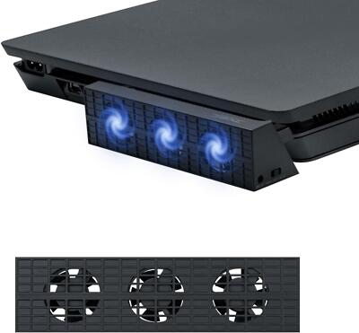 (für PS4 Slim) DOBE Intelligente Externe Automatische Temperaturregelung 3 Lüfter Kühlung