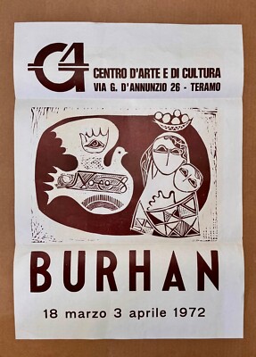 SAMI BURHAN CENTRO D'ARTE E DI CUTURA TERAMO 1972 - Original exhabition poster 