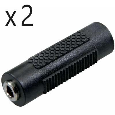 2 Pack - 3.5mm 1/8'' Aux Stereo Female to Female F/F Audio Coupler Adapter Jack
