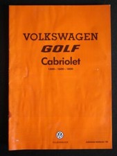 Depliant Brochure Volkswagen Golf  Cabriolet 1984