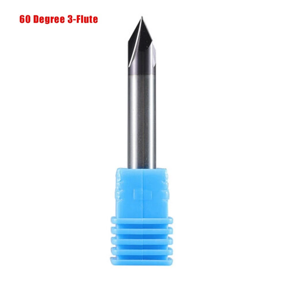 UK 6mm 60Degree 2 Flute V-Groove Carbide Chamfer End Mill Cutter CNC Router Bit