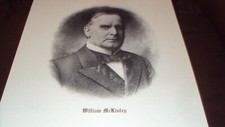 Impresión grabada retrato cabeza y hombros del presidente William McKinley