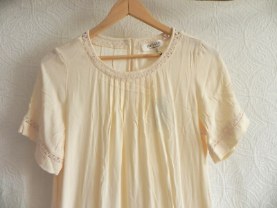 Brass & Roe Comfort Dress Beige Short Sleeve Pockets A-Line Pullover Size S  | eBay