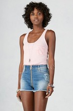 NWT TRUE RELIGION JEANS 198 AVA HIGH RISE CUTOFF DENIM SHORTS IN BLUE TIDE 26