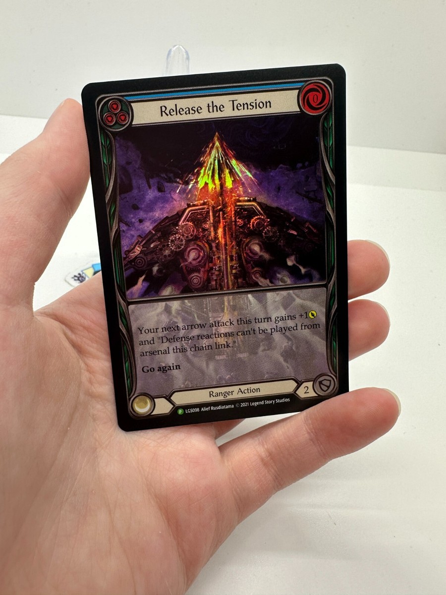 FAB TCG Armory Promo Ext Art Rainbow Foil Blue Release the Tension