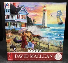 David Maclean Ceaco Seaside House Lighthouse Ship 1000 PC Puzzle Excellent Cond: