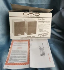Vintage Contour Acoustic Design Satellite Speakers (1) Pair - 20W, 8 Ohms, New
