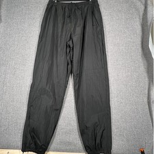 Vintage Nike Track Pants Kids Sz XL 16-18 Black Nylon Windbreaker Lined Baggy