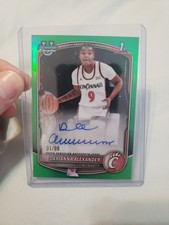 2025-26 Bowman Chrome U 1st Darianna Alexander True Green Auto /99 Cincinnati