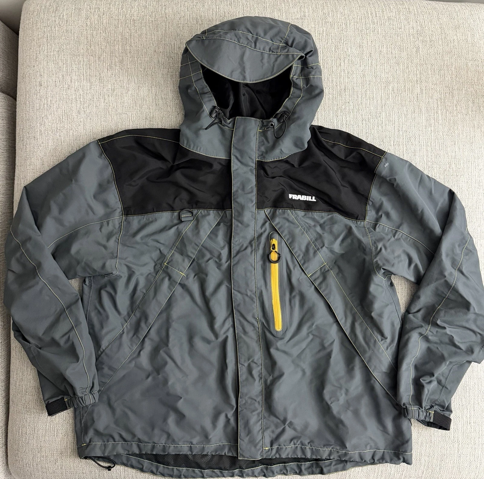 Frabill F2 Surge Jacket Gray Fishing Rain Coat Size XL MSRP $150