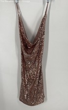 Fashion Nova Womens Rose Gold Adjustable Strap Sequin Mini Dress Size 3XL