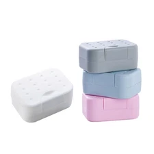 4 Pcs Portable Plastic Soap Box Holder Container Dish for Travel Shower Bathroom