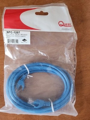 Quest Technology NPC-1207 Cat5E Blue Molded Snagless Patch Cable 7ft Ethernet