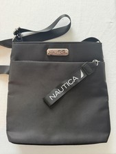 Nautica Diver Black Nylon With Adjustable Strap Zipper Pocket Crossbody Bag
