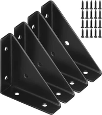 4 Pcs Trapeziform Angle Brackets, Shelf Brackets Heavy Duty Triangular Bracket F