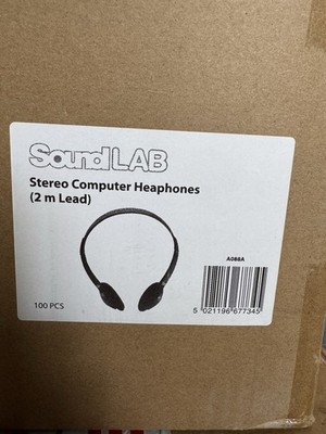100x SoundLAB Stereo Kopfhörer | 2m Kabel | leichtes kabelgebundenes PC-Headset 3,5 mm