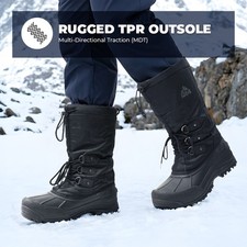 US Men's Snow Boots Insulated Waterproof Winter Mid Calf Work Shoes Warm Boots