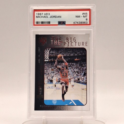 1997-98 Upper Deck UD3 Michael Jordan #45 Bulls PSA 8 Vintage Basketball Card