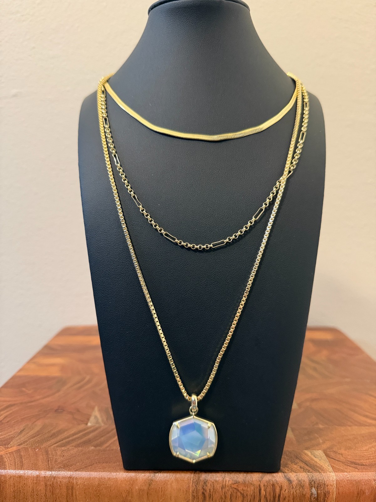 Kendra Scott Davis Gold Chain Triple Strand Necklace