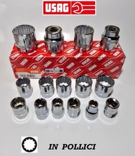 Serie chiavi bussola in POLLICI, USAG 235 1/2 PN bocca poligonale set 15 pezzi