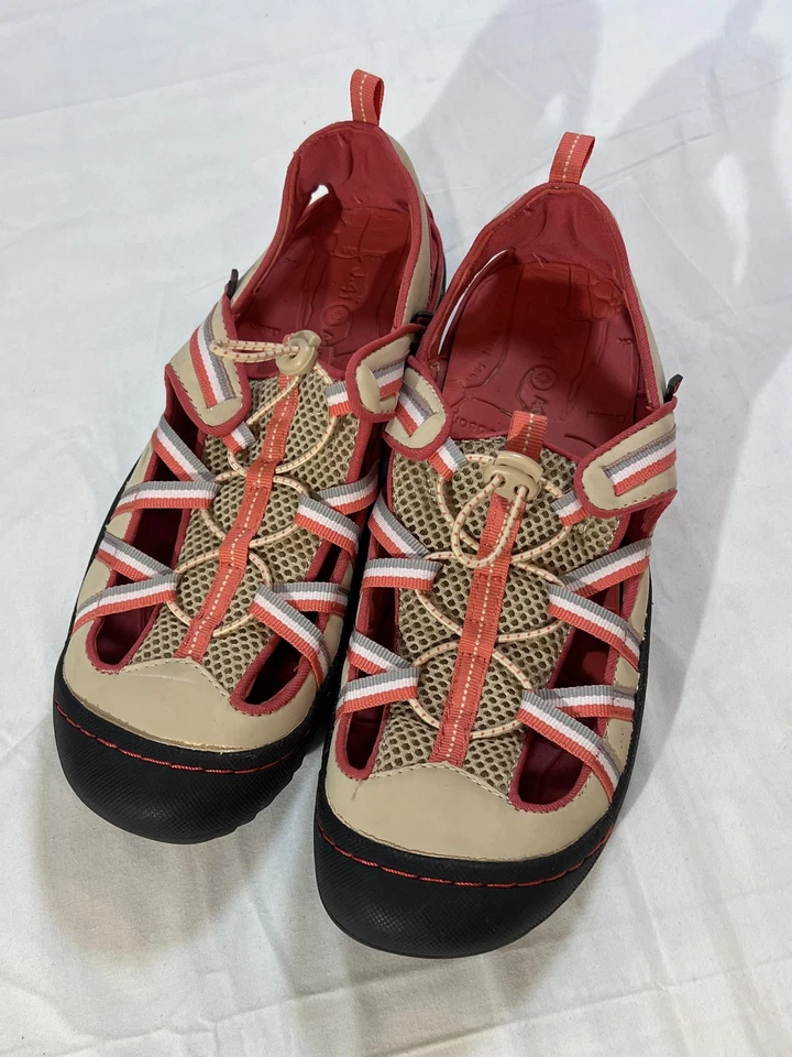 J-41 Zapatos de Aventura Mujer Talla 7.5M Rojo Beige Sea Breeze Vegano Exterior Sandalias Foto 2 de 4