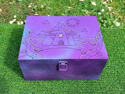 Purple Dream XL Stash Box, Smoking Hippy Limited Edition 1/1 Custom Smoke Set