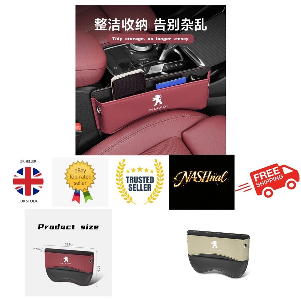 Organizador de coche multifunción - Caja de almacenamiento asiento hueco para vehículos Peugeot - Ordenado