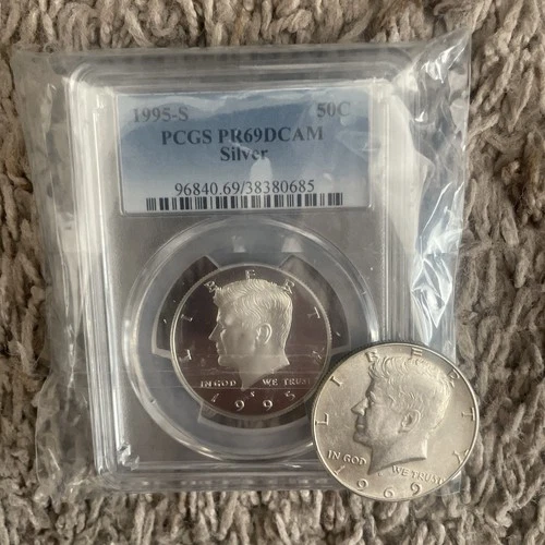 1995-S Kennedy Half Dollar Silver Proof PCGS PR69DCAM And 1969 Kennedy
