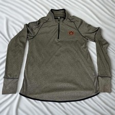 Colosseum Auburn Tigers Womens Quarter Zip Pullover Large Gray Sweatshirt