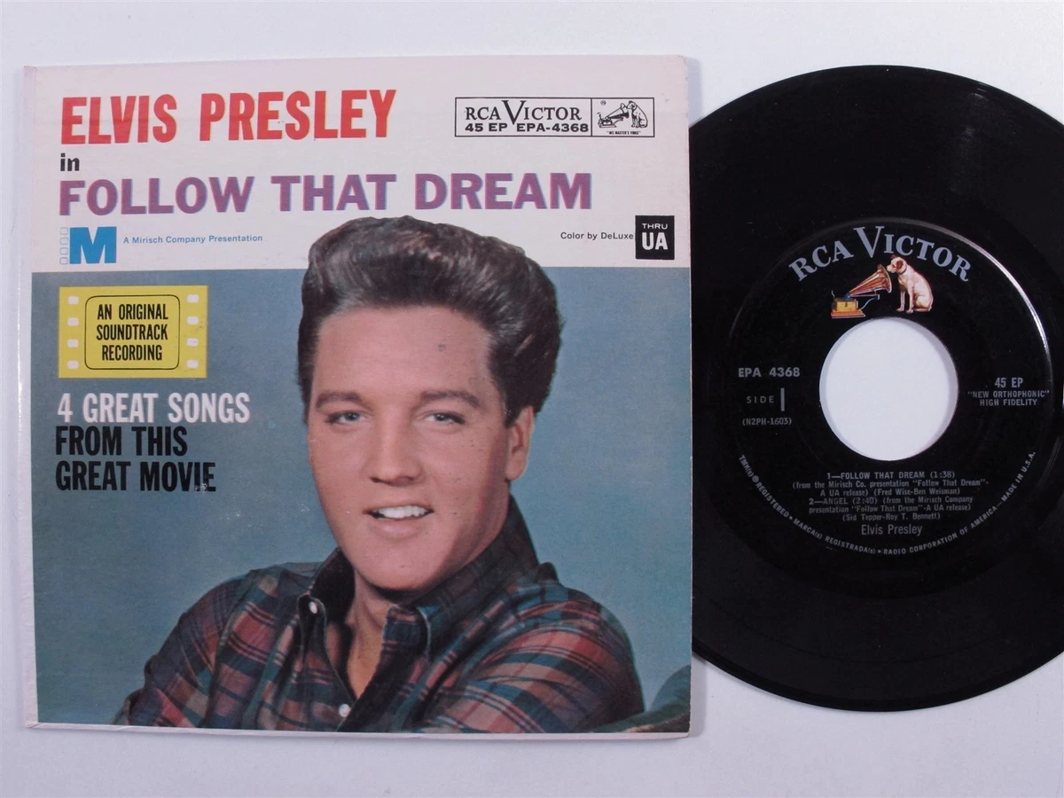 Rock & Roll OST 45 ELVIS PRESLEY Follow That Dream RCA VICTOR VG+ 4-song ep w