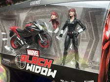 Hasbro Marvel Black Widow Action Figure Motorcycle Extra Head Legends Series