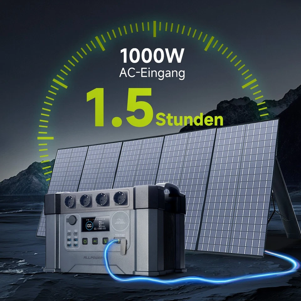 2400W Tragbarer Powerstation Solar Generator für Wohnmobil Haus Notfall - Bild 2 von 4