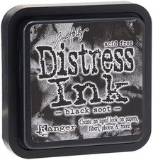 Tim Holtz Distress Ink Pad Black Soot Acid Free Dye Ink 2 Inch Square