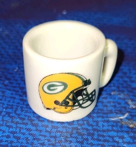 Vintage NFL Mini Coffee Cup Mug Green Bay Packers 1.25" Collectible Miniature