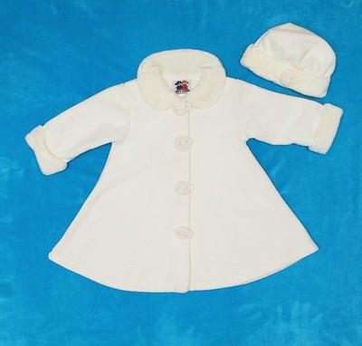 Pete's Partner Pea Coat & Hat  Toddler Size 4T Faux Fur Trim Cozy Warm 