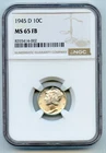 1945-D Mercury Silver Dime 10c NGC MS65 FB Full Bands