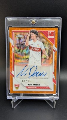 Noah Darvich /25 Auto Orange Wave Topps Chrome Bundesliga Stuttgart