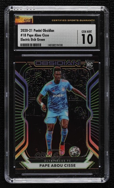 2020 Obsidian Electric Etch Green /25 Pape Abou Cisse CSG 10 Gem Mint Rookie RC