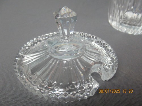 Klarglas Vintage Kristall Gelee Marmelade, Gewürzglas mit Deckel gerippt g5 sb - Bild 6 von 8