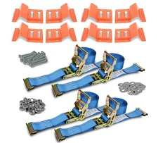 2 Pack Wheel Chock Tie Down Strap Kit for Trailer - ATV, RZR, UTV Tie Down Strap